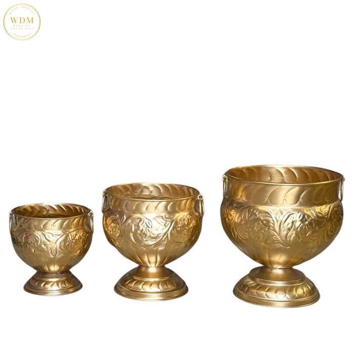 Gold Metal Urn (Set of 3)