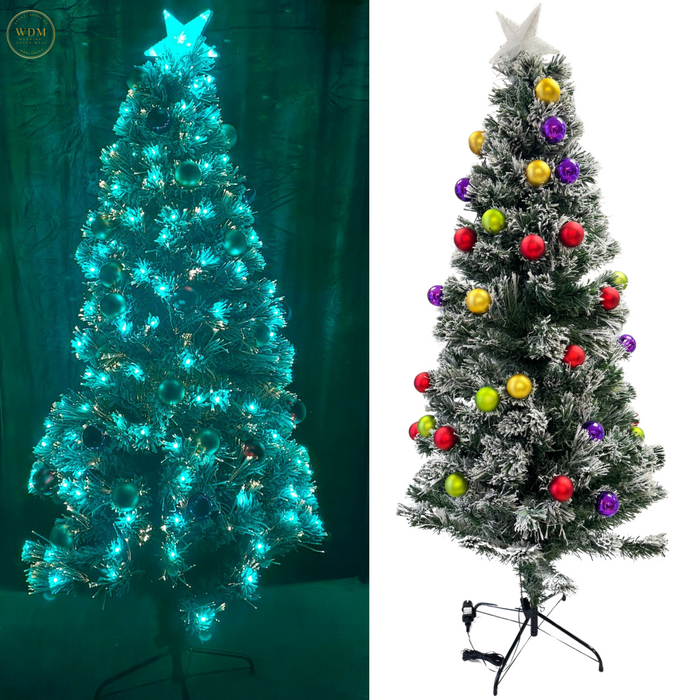 Christmas Tree with Multicolor Ornaments 6ft