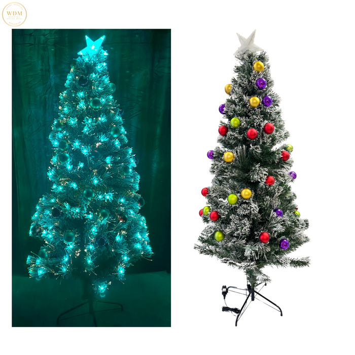 Christmas Tree with Multicolor Ornaments 6ft