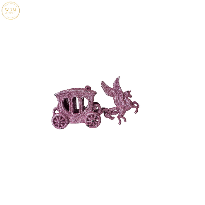 Glittered Carriage and Pegasus Ornament