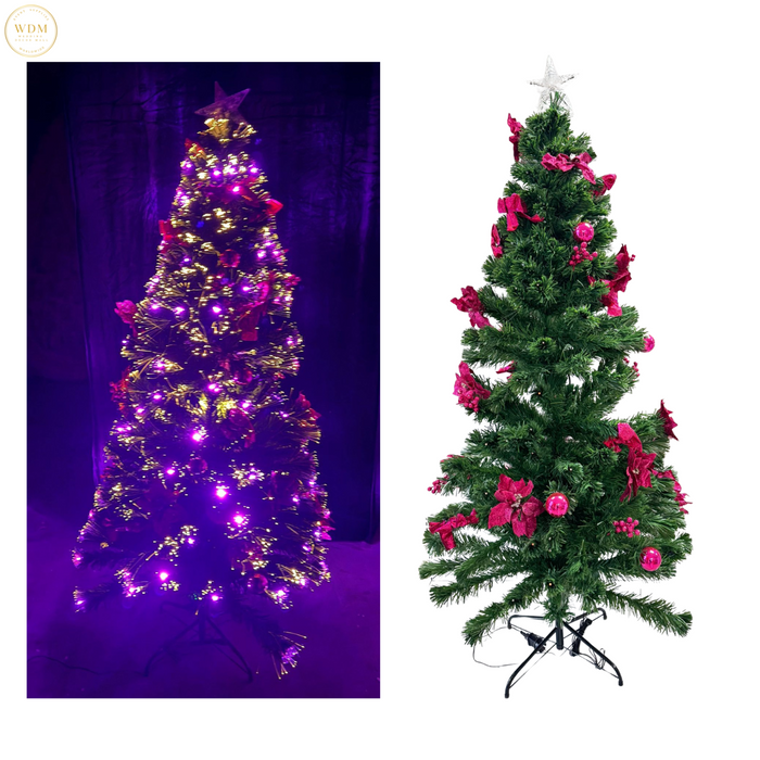 Christmas Tree with Pink Accents 6ft