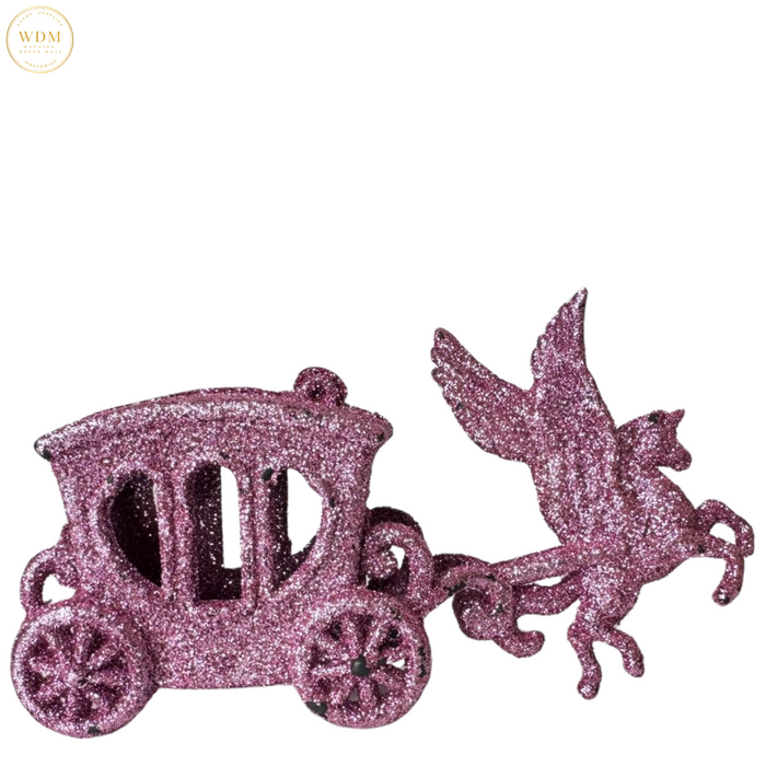 Glittered Carriage and Pegasus Ornament