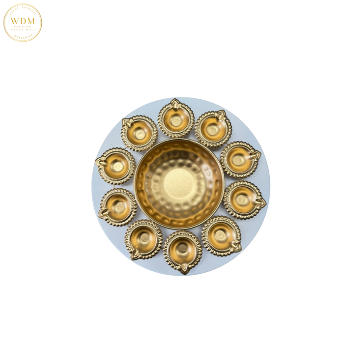 Gold Diya Plate/Tray