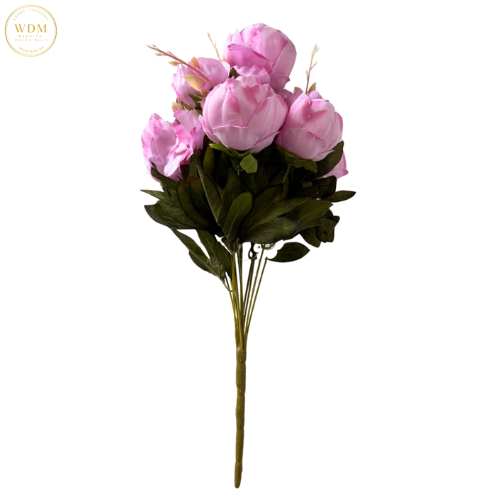 8 Head Silk Peony Bunch with 5 Heavy Fillers