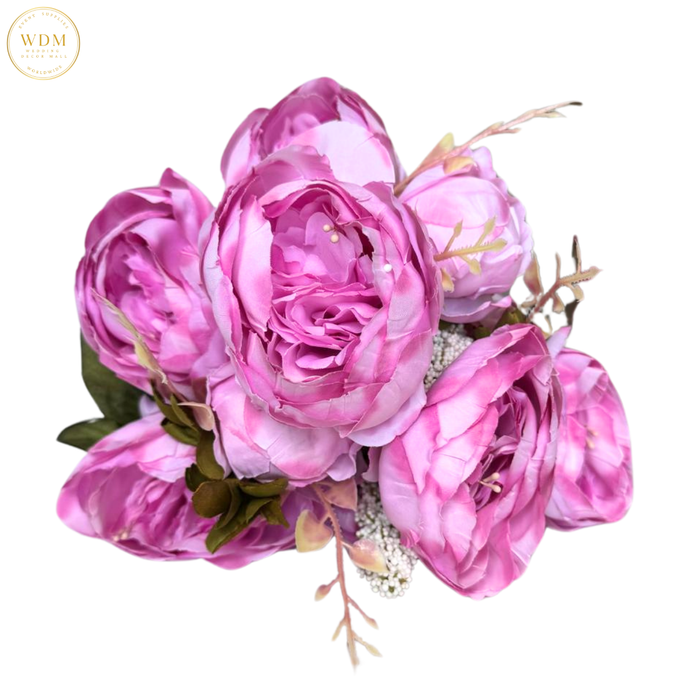 8 Head Silk Peony Bunch with 5 Heavy Fillers