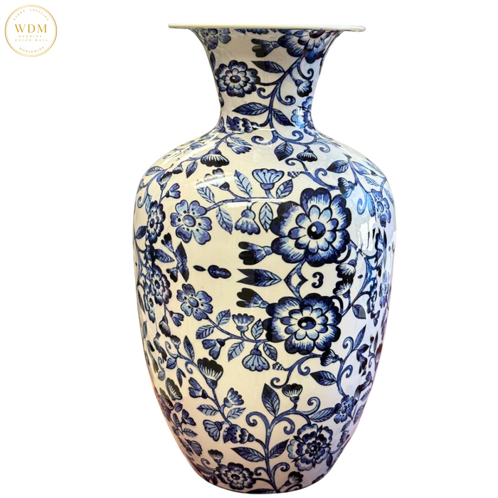 Floral Print Metal Pot/Vase