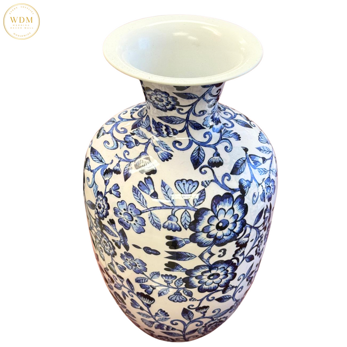 Floral Print Metal Pot/Vase