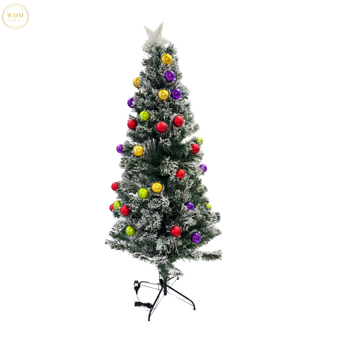 Christmas Tree with Multicolor Ornaments 6ft