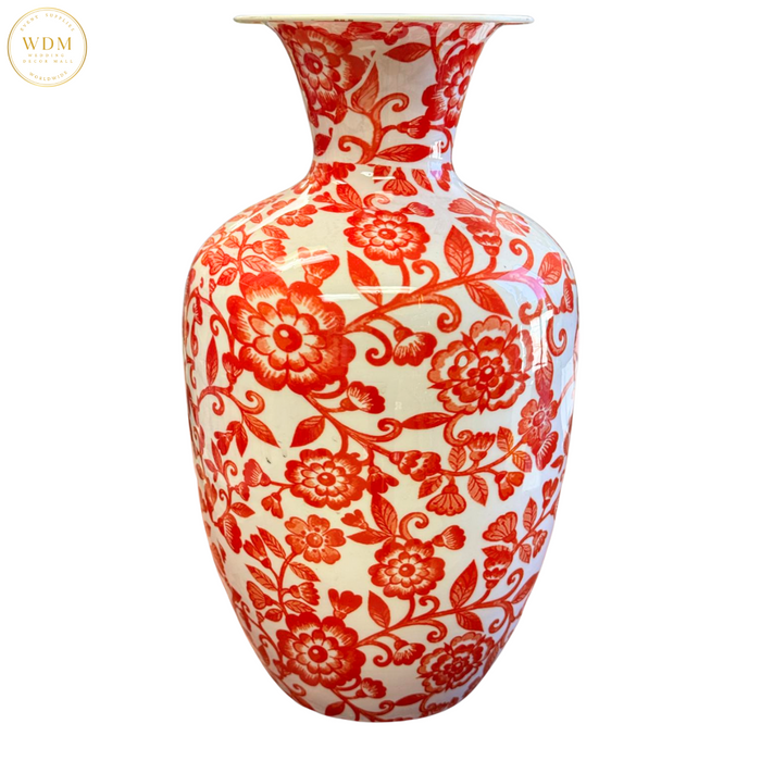 Floral Print Metal Pot/Vase