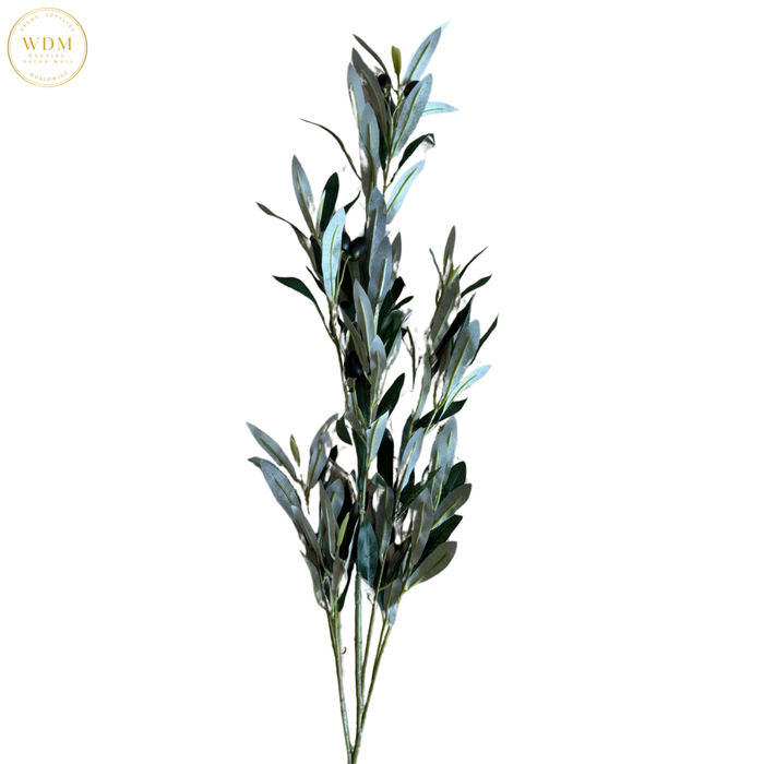 Green Artificial Olive Leaf Stem