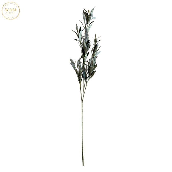 Green Artificial Olive Leaf Stem