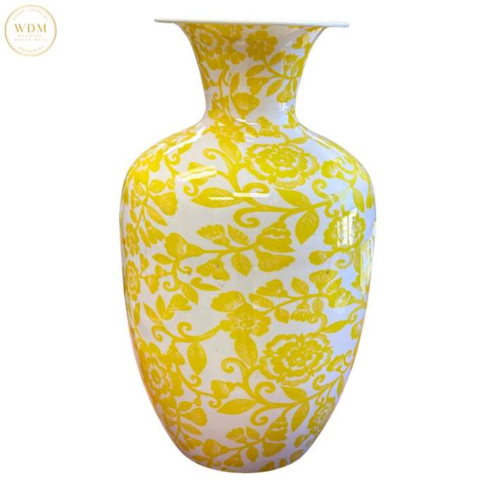 Floral Print Metal Pot/Vase