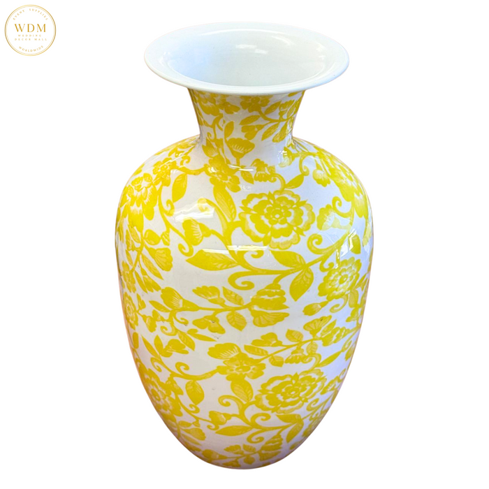 Floral Print Metal Pot/Vase