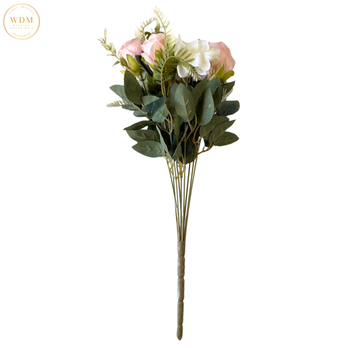 6-Head Silk Rose Bunch with 3 Floral Fillers
