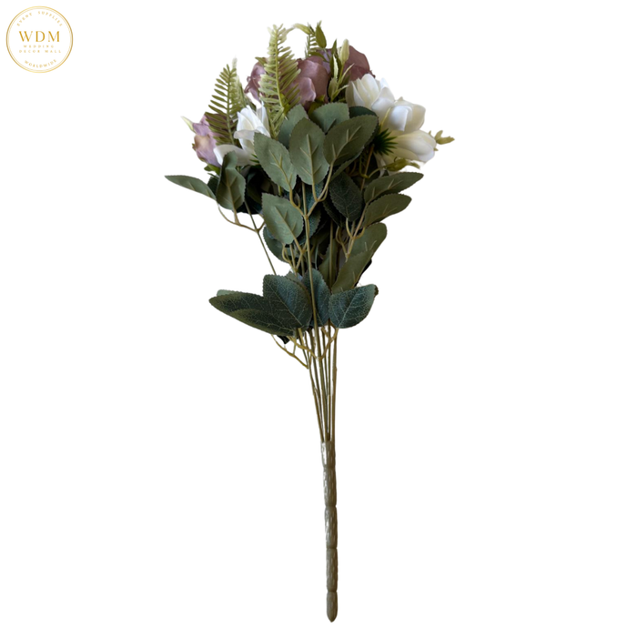 6-Head Silk Rose Bunch with 3 Floral Fillers