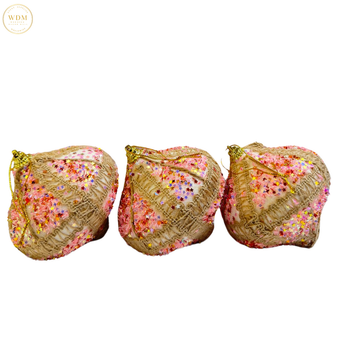 Rustic Pink Glitter Ornaments