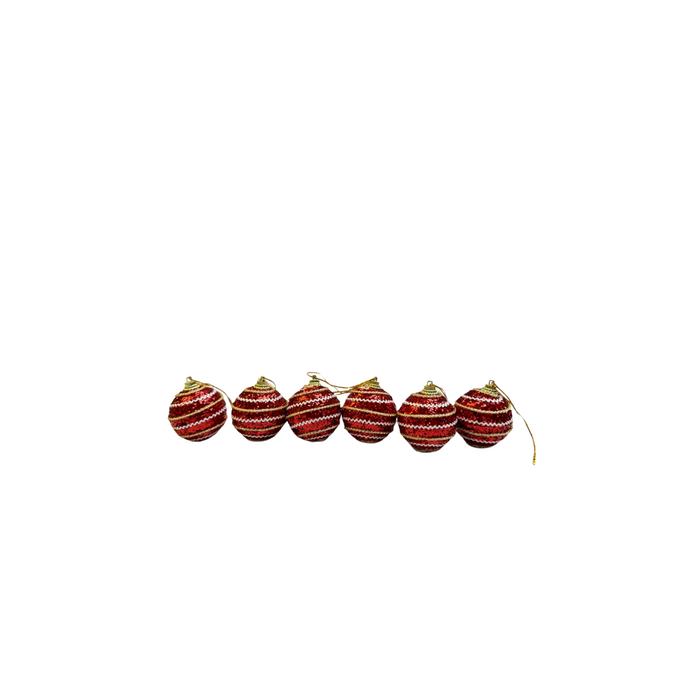 Red and Gold Striped Hanging Balls