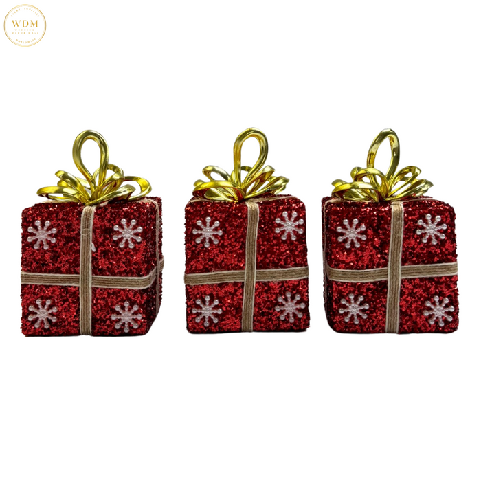 Red Glitter Gift Box Hanging