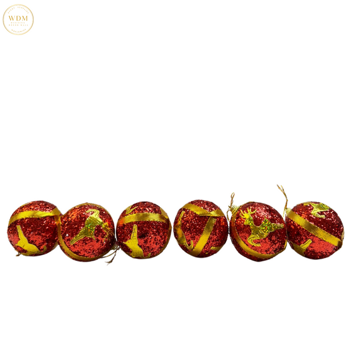 Red and Gold Reindeer Hanging Balls