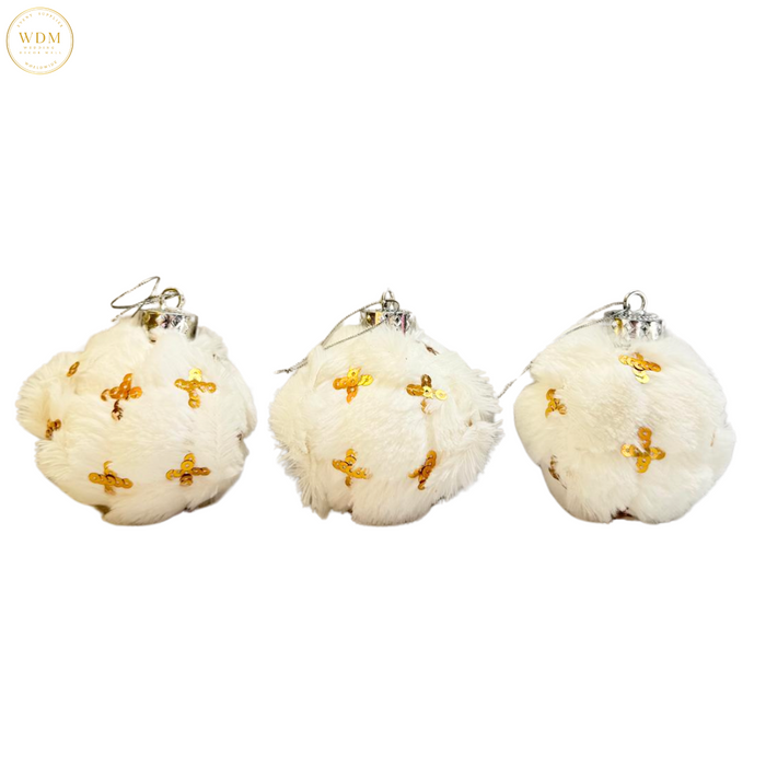 Fluffy White Hanging Balls