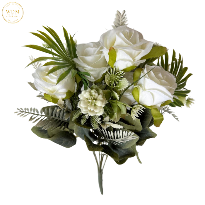 6-Head Silk Rose Bunch with 3 Heavy Fillers