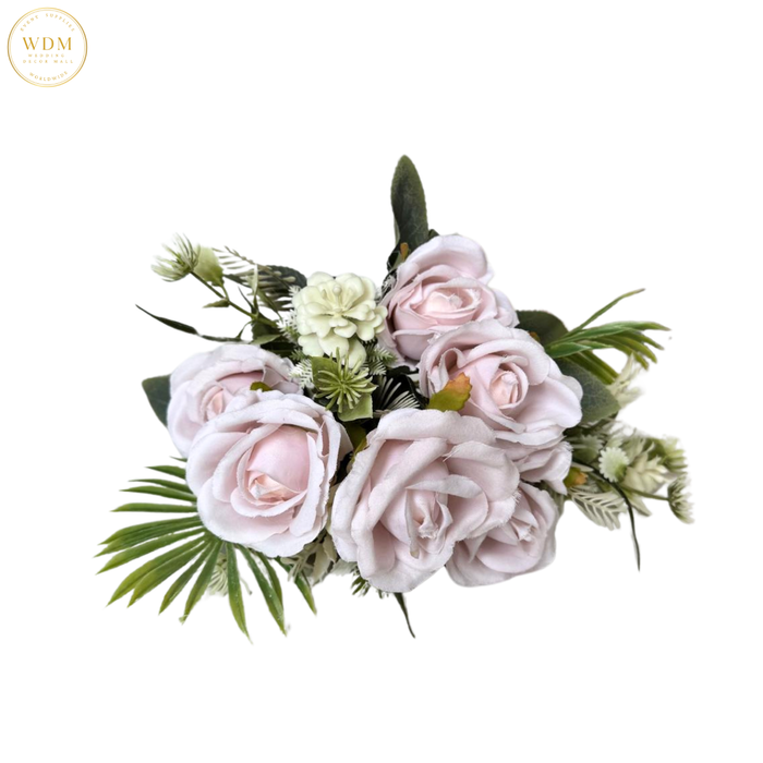 6-Head Silk Rose Bunch with 3 Heavy Fillers
