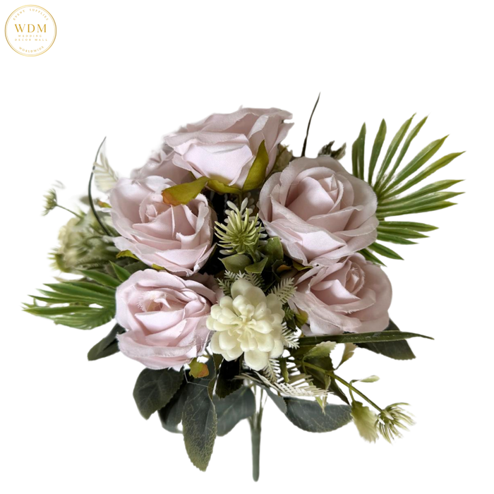 6-Head Silk Rose Bunch with 3 Heavy Fillers
