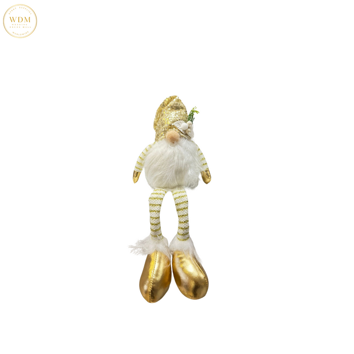 Golden Sitting Gnome Decoration