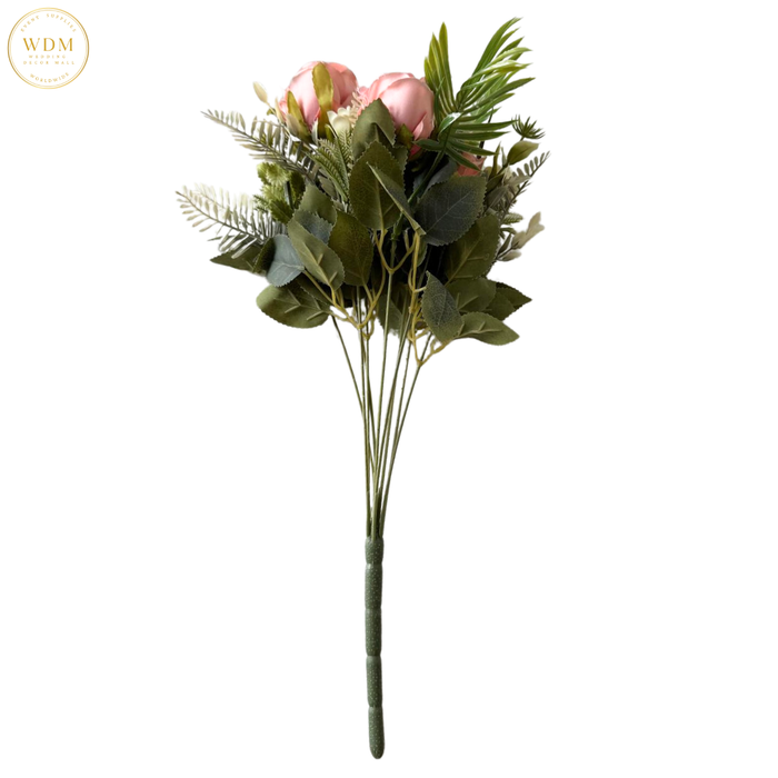 6-Head Silk Rose Bunch with 3 Heavy Fillers
