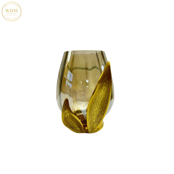 Gold Leaf Glass Vase