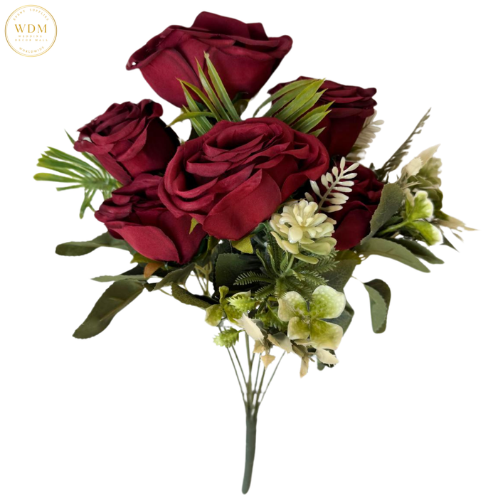 6 Head Rose with Heavy Fillers