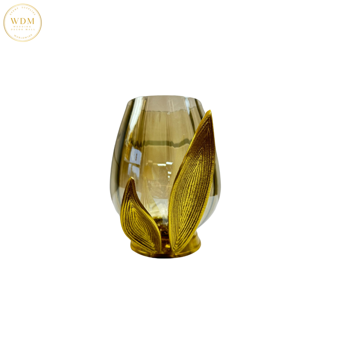 Gold Leaf Glass Vase