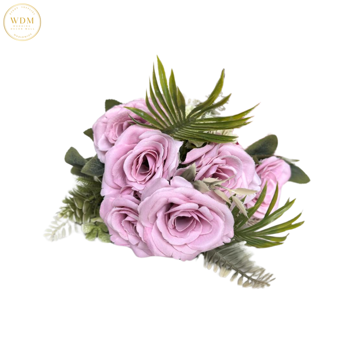6-Head Silk Rose Bunch with 3 Heavy Fillers