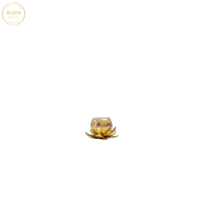 Gold Lotus Tea Light Holder