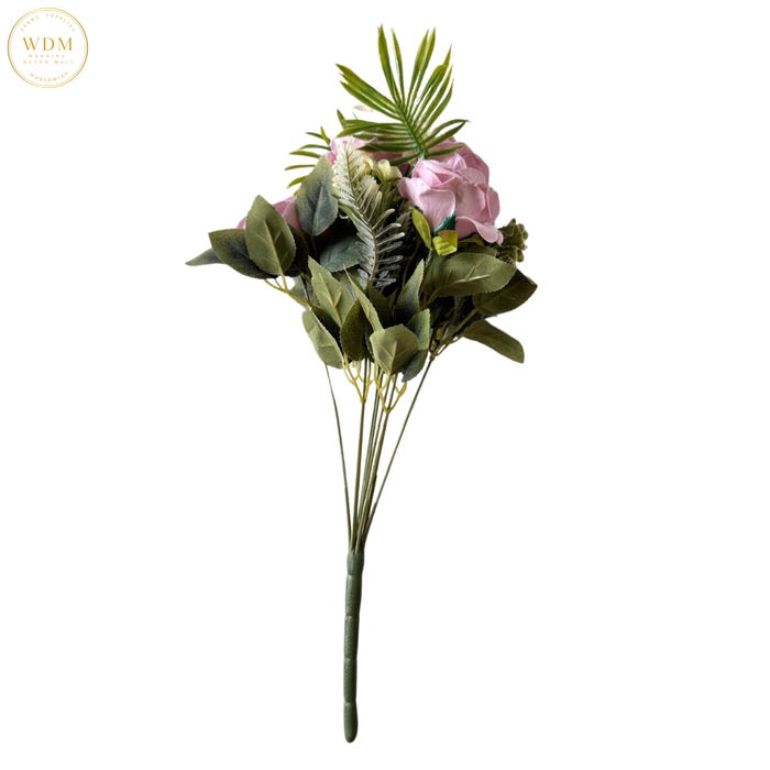 6-Head Silk Rose Bunch with 3 Heavy Fillers
