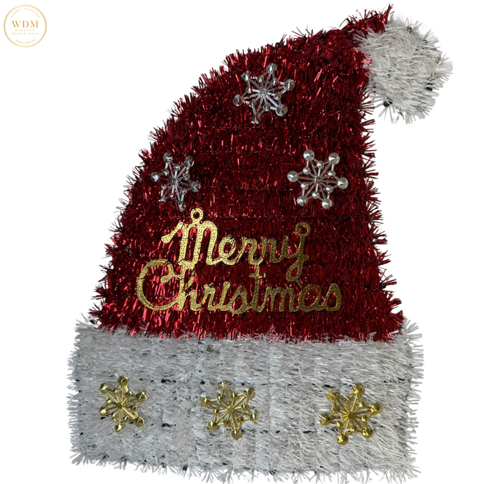 Santa Hat Tinsel Wall Décor
