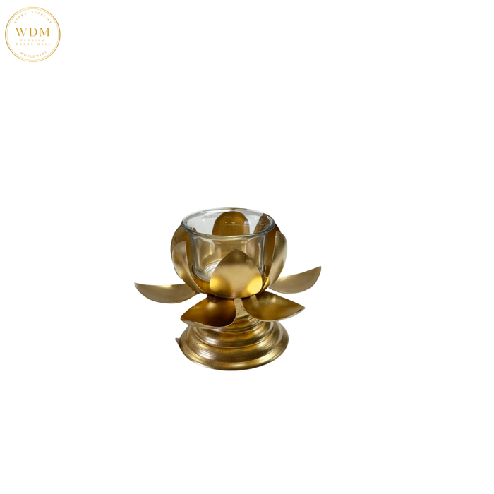 Lotus Tea Light Holder with Pedestal Base