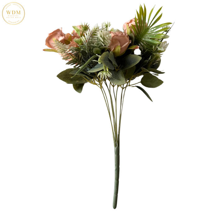 6-Head Silk Rose Bunch with 3 Heavy Fillers