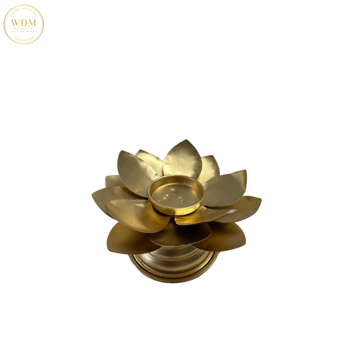 Gold Lotus Candle Holder