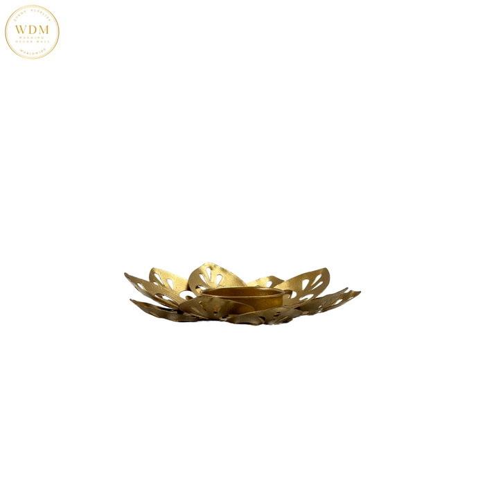 Gold Lotus Cutwork Tea Light Holder