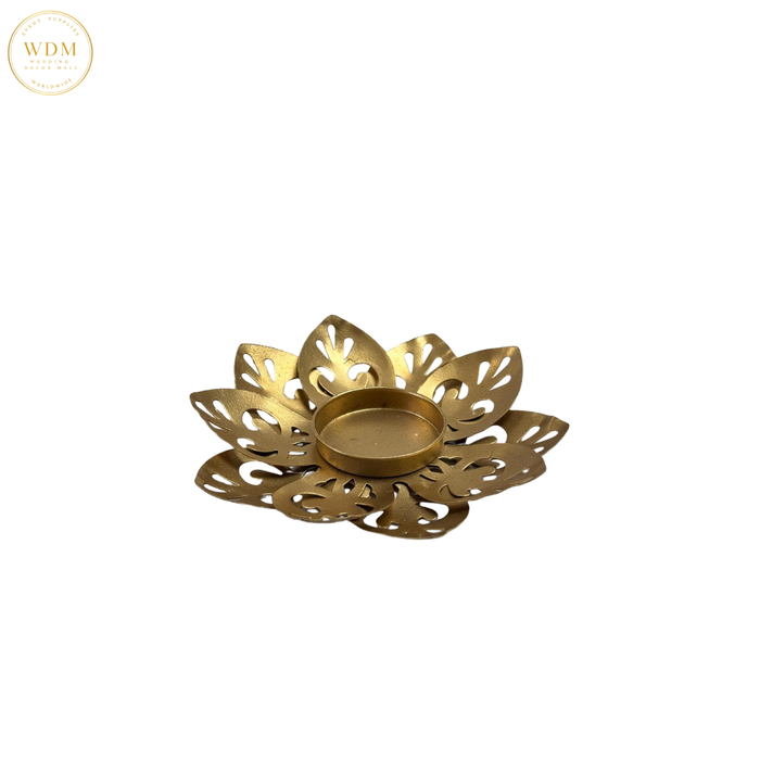 Gold Lotus Cutwork Tea Light Holder