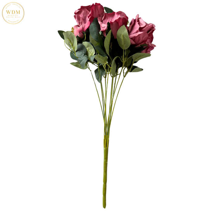 5 Open Roses & 5 Rosebuds with Heavy Fillers