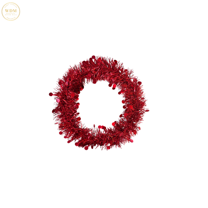 Red Tinsel Wreath