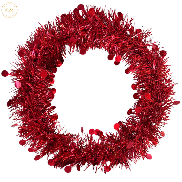Red Tinsel Wreath