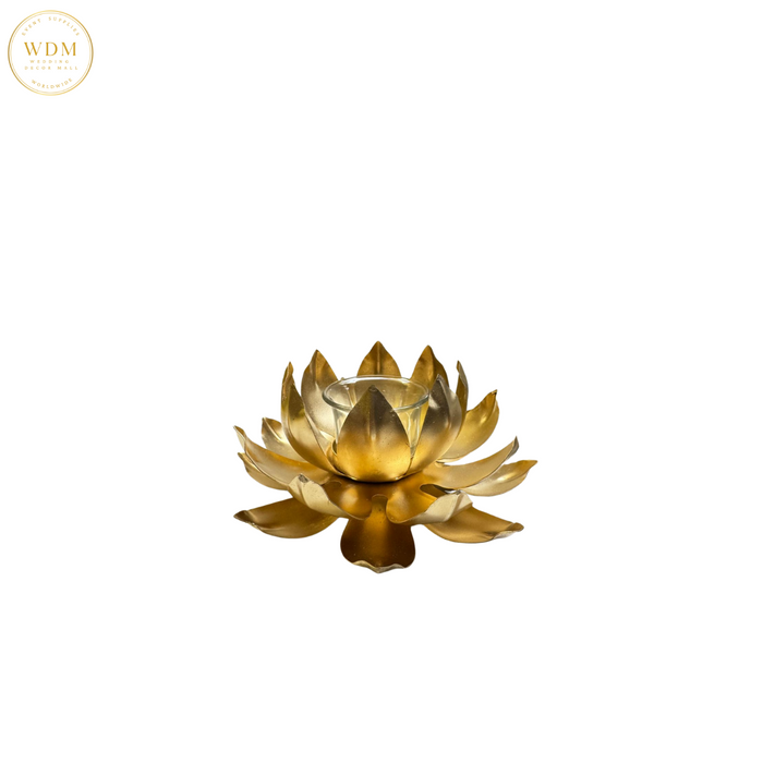 Gold Lotus Tea Light Holder