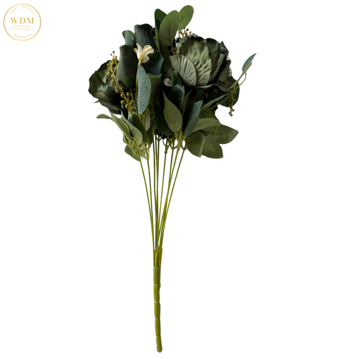 5 Open Roses & 5 Rosebuds with Heavy Fillers