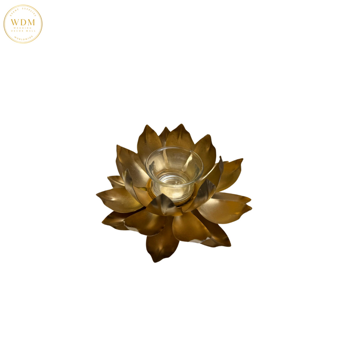 Gold Lotus Tea Light Holder