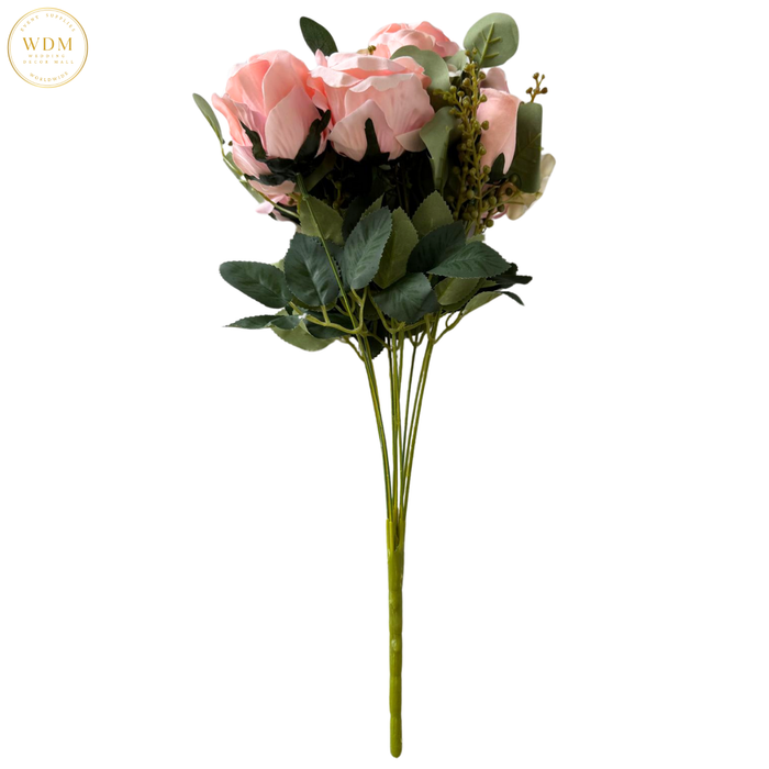 5 Open Roses & 5 Rosebuds with Heavy Fillers