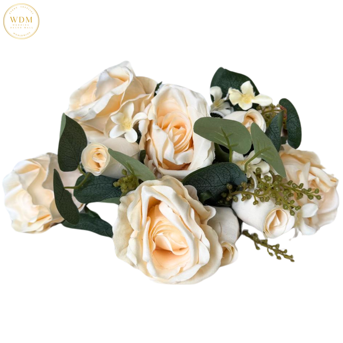 5 Open Roses & 5 Rosebuds with Heavy Fillers