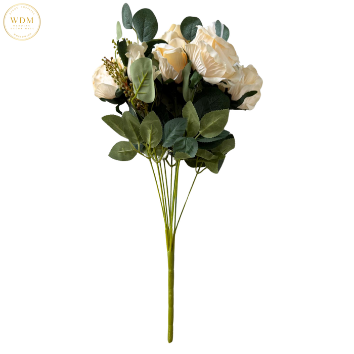 5 Open Roses & 5 Rosebuds with Heavy Fillers